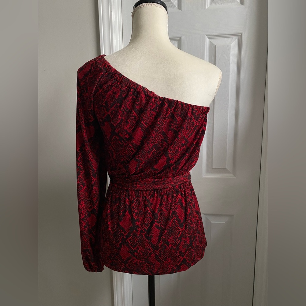 Michael Kors Off Shoulder Python Print Top Red an… - image 5